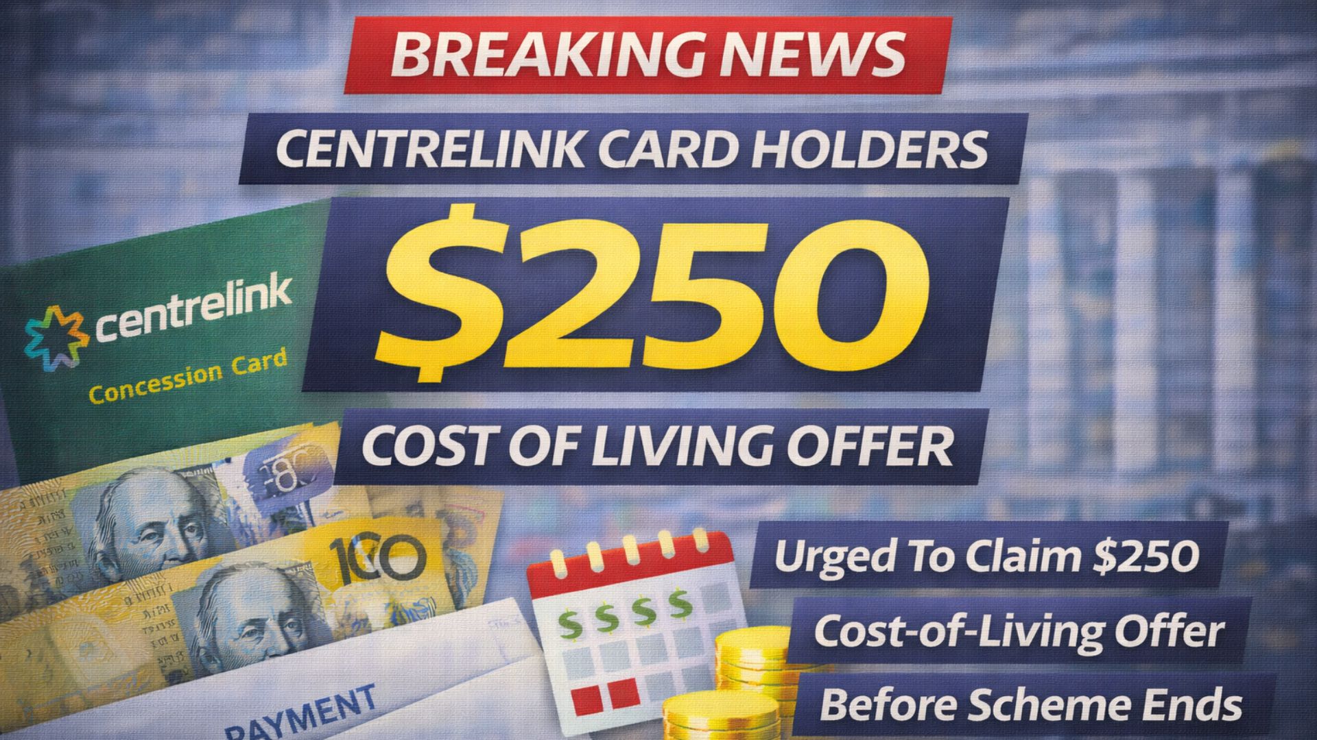 Centrelink Card Holders Urged To Claim $250